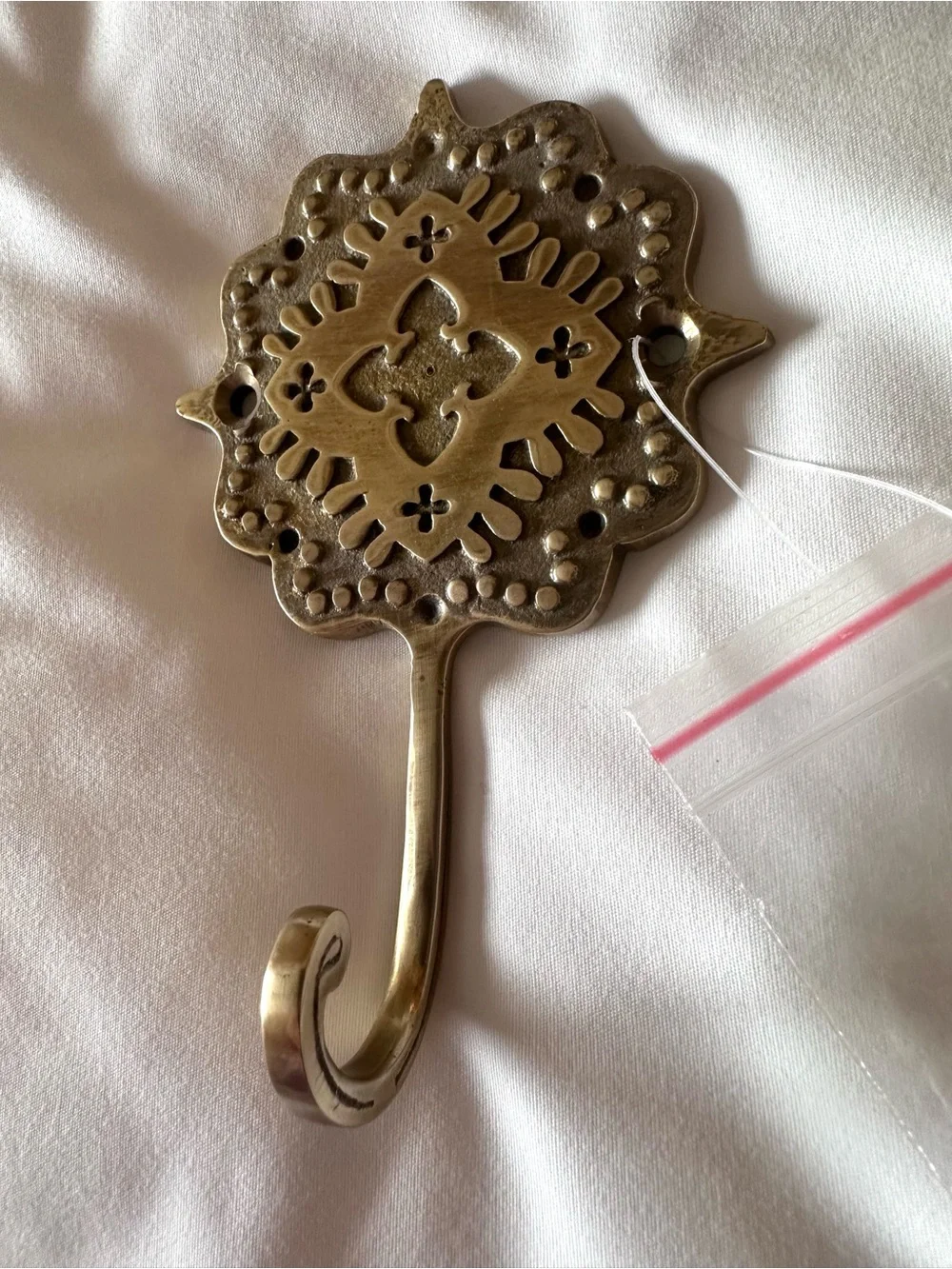 Anthropologie Beatrix Decorative Brass Wall Hook Made in India NWOT